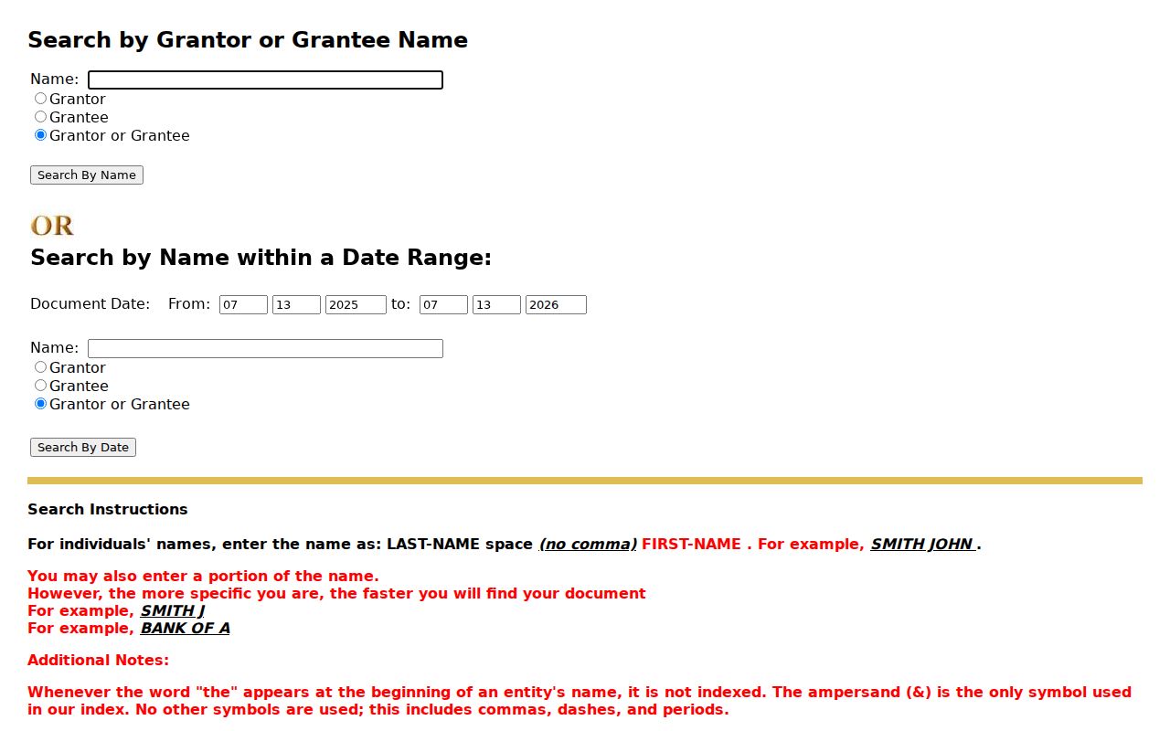 Ridgecrest people search by Kern grantor and grantee name